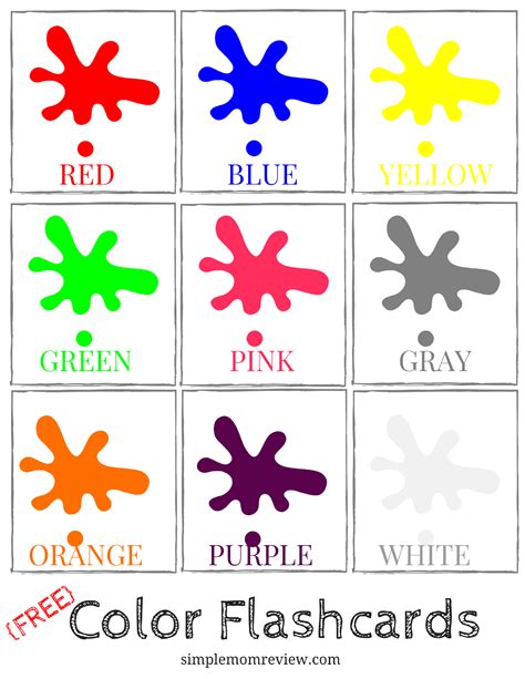 Printable Color Cards