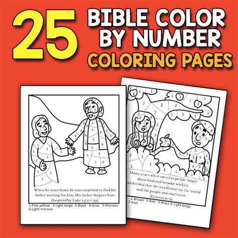 Best Value Bible Color By Number Printable 25 Bible Coloring Pages For