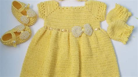 Como Tejer Un Vestido A Crochet Para Bebé 0 3meses Youtube