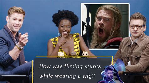 Watch Chris Hemsworth Jeremy Renner And Danai Gurira Answer “avengers