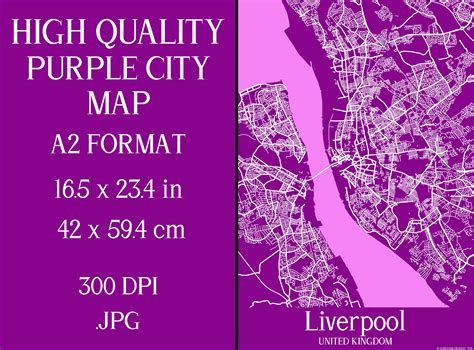 Liverpool Uk Purple City Map Gr Fico Por Mappingz Creative Fabrica