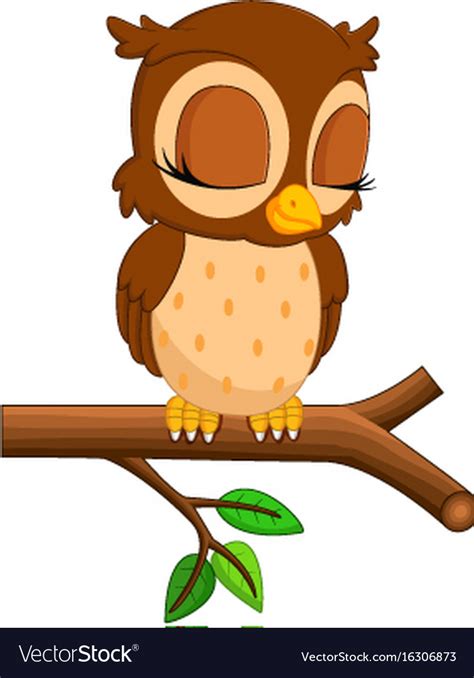 Cute Owl Cartoon Royalty Free Vector Image Vectorstock