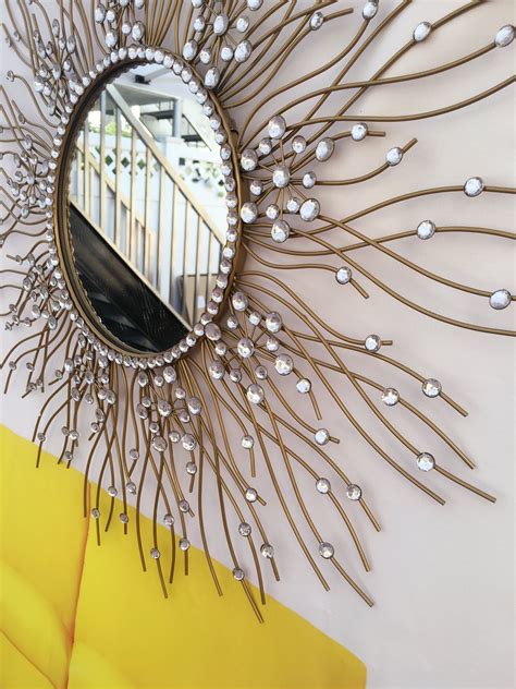 Decorative Starburst Mirrormetal Wall Mirrorwall Hanging Mirror In