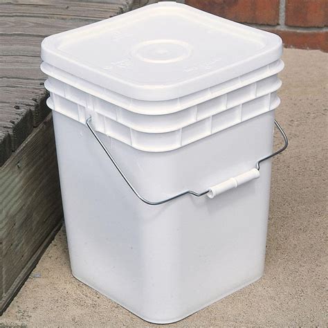 4 Gallon Square Bucket With Lid Pack Of 10