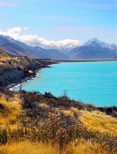 New Zealand Beautiful Lakes And Landscape Stock Photo