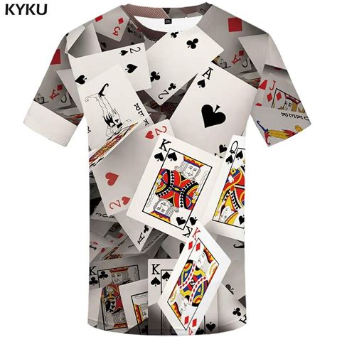 Price and other details may vary based on size and color. KYKU Brand Poker T shirt Playing Cards Clothes Gambling ...