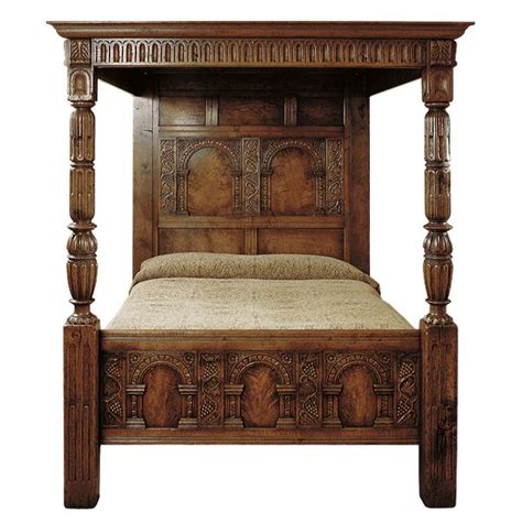 Tudor Style Four Poster Bed Bespoke Solid Oak Beds Tudor Oak Uk