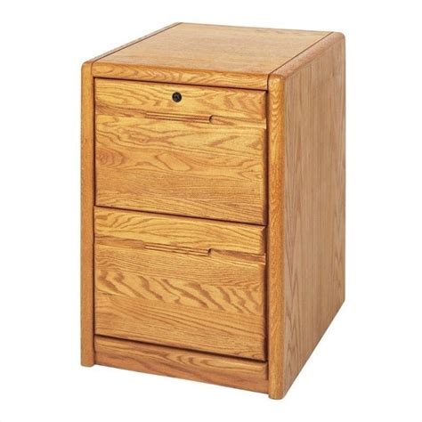 Two Drawer Wood File Cabinet Storage With Locking Top Light Oak Homesquare