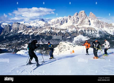 Ski Resort Faloria Cortina Dampezzo Dolomites Veneto Italy Stock Photo