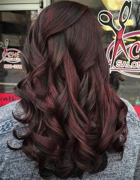 This melty copper tone produces dark brown hair with red highlights. Black Hair with Subtle Red Highlights in 2020 | Brunette ...