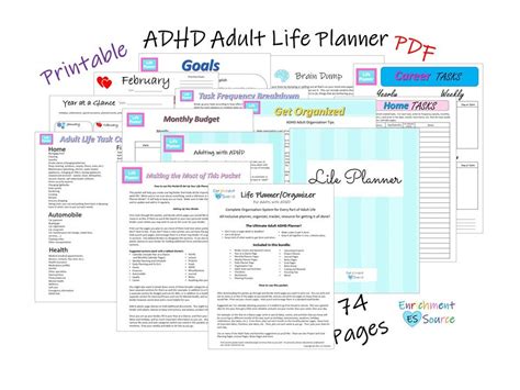 Adult Adhd Life Planner Organizer Printable Add Adhd Adult Complete