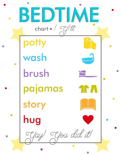 Free Printable Bedtime Routine Charts With Pictures P