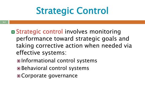 Ppt Strategic Control And Corporate Governance