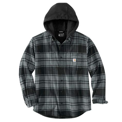 Rugged Flex® Relaxed Fit Flannel Fleece Lined Hooded Shirt Jac Fleece