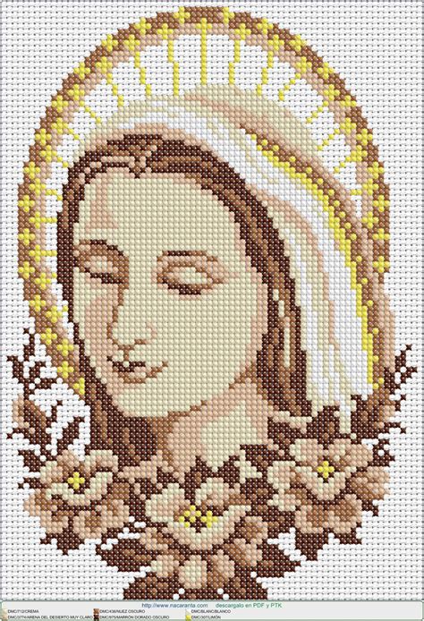 Virgen Asuncion En Punto De Cruz Cross Stitch Patterns Imagenes