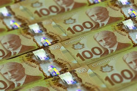 Cad Canadian Currency Background Closeup Photo Toronto