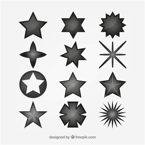 Set Of Different Stars Vector Free Download