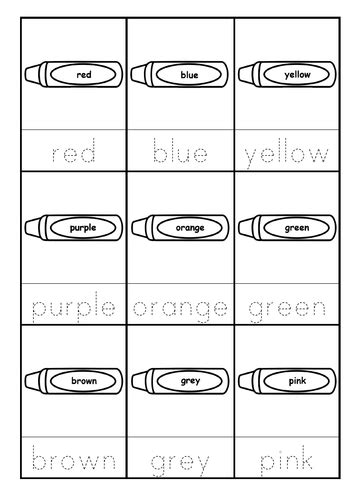 Colour Crayons Worksheet Colouring And Tracing Teaching Resources