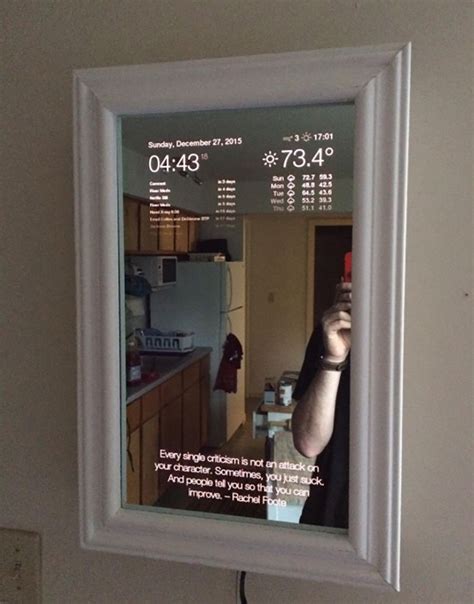 Guy Makes A Magic Mirror W Computer Integration Pics Home Technology Home Tech Magic