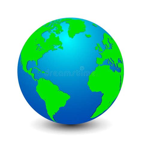 Globos Azuis Com Continentes Verdes Vetor Ilustração Stock