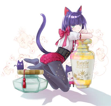 Neko Animal Ears Stocking Kuroi Cat Girl Art