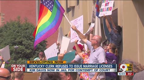 kentucky clerk jailed for refusing to issue marriage licenses to same sex couples youtube