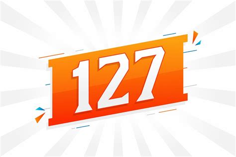 127 Number Vector Font Alphabet Number 127 With Decorative Element