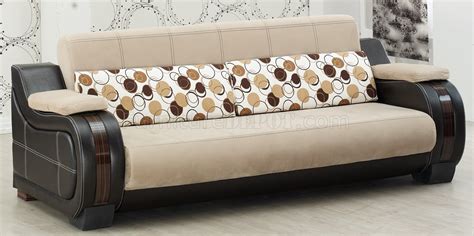Complete your lounge with a fabric sofa from furniture village. Black Leatherette & Beige Fabric Modern Sofa Bed w/Options