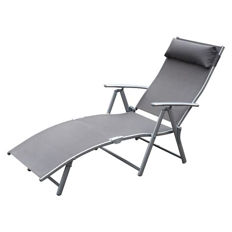 Gymax folding chaise lounge chair bed adjustable outdoor patio beach camping recliner. Outsunny Steel Mesh Outdoor Folding Chaise Lounge Chair ...