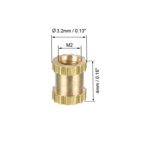 X 64mm Pack Of 200 Uxcell® Knurled Threaded Insert M5 X 6mm Female