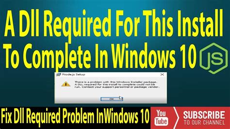 How To Fix A Dll Required Problem In Windows10 Nodejs Solved ️ Youtube