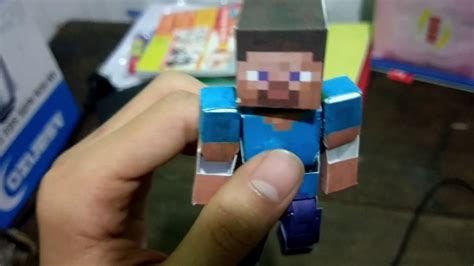 Papercraft Minecraft Mini Bendable Steve Paper Doll Mimi Channel