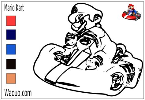 Coloriage mario en mode moto. Coloriage Mario Kart sur son bolide en pleine course à ...