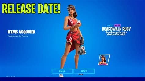 How To Get The New Boardwalk Ruby Skin In Fortnite Boardwalk Ruby Skin Release Date Youtube