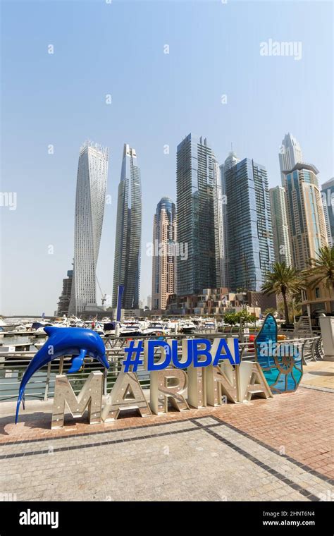 Dubai Marina Logo And Harbour Skyline Architecture Wealth Luxury Travel
