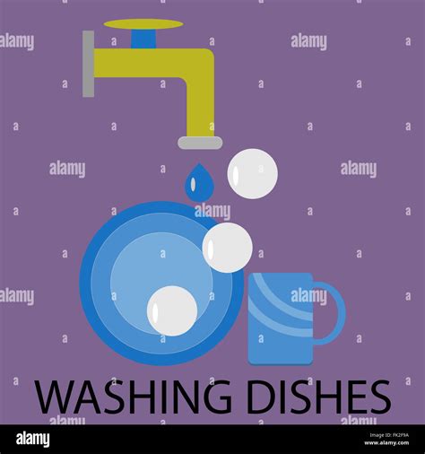 Washing Dishes Design Flat Dish And Dishwasher Washing Up Washing