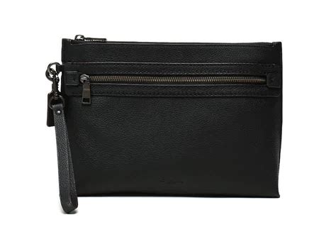 Sign up to receive coach emails and be first to hear about new arrivals, events and more. COACH Mens Black Pebbled Leather Academy Pouch for Men - Lyst