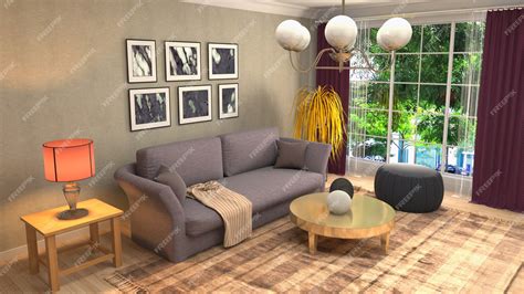 Premium Photo 3d Rendering Of Living Room Interior