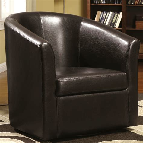 A Line Furniture Living Room Barrel Style Upholstered Swivel Accent