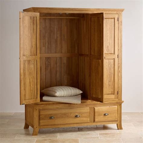 Taunton Rustic Brushed Solid Oak Triple Wardrobe Oak Furniture Land