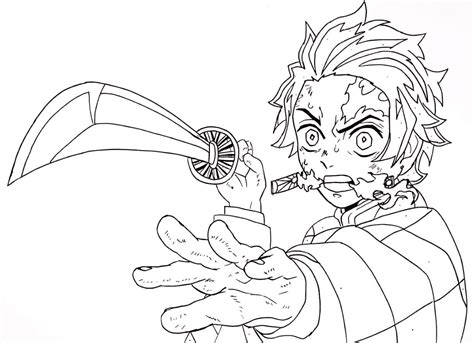 Tanjiro Printable Coloring Demon Slayer Coloring Pages Wildan The My