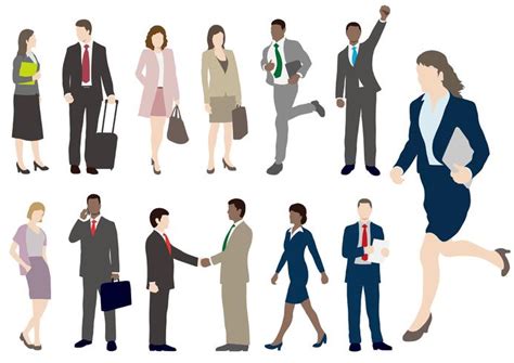 Set Of Business People In Flat Style 533706 Vector Art At Vecteezy