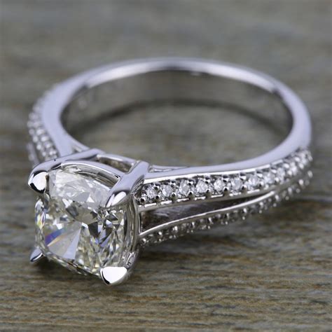 Product Feature Split Shank Diamond Engagement Ring In White Gold