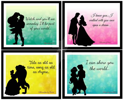 disney couples love quotes by silhouettesbymarie on deviantart