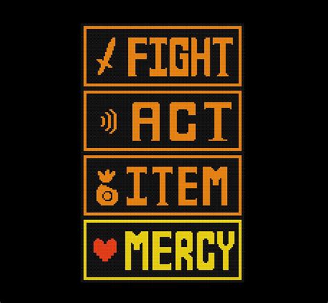 Undertale Cross Stitch Pattern Fight And Mercy Battle Screen Geeky