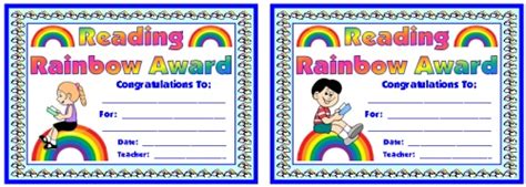 Reading Rainbow Sticker Charts Colorful Reading Incentive Charts With