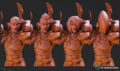 space elf male soldier pose 2 8 variants 3d model 3d printable cgtrader