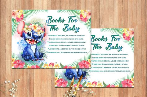 Stitch Book Request Baby Shower Lilo And Stitch Baby Shower Etsy