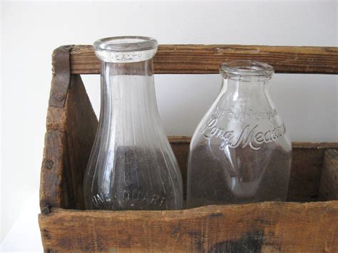 When did milk start being produced in australia? Image detail for -two antique milk bottles from ...