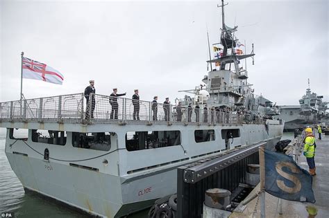 Royal Navy Patrol Vessel Hms Clyde Returns To Portsmouth Base After 12